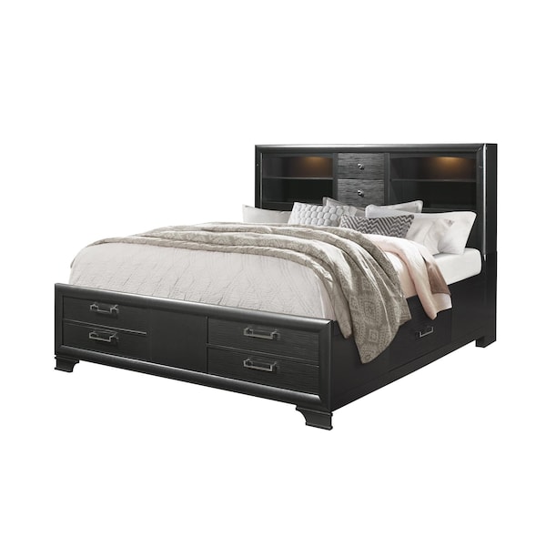 Global Furniture Usa Transitional Glam  Jordyn Grey King Bed - 2996