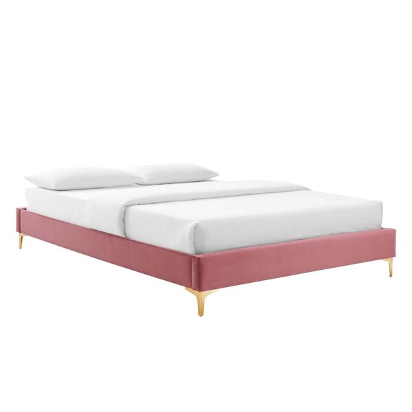 Modway Furniture Sutton Performance Velvet Bed Frame, Dusty Rose - King Size - MOD-6307-DUS