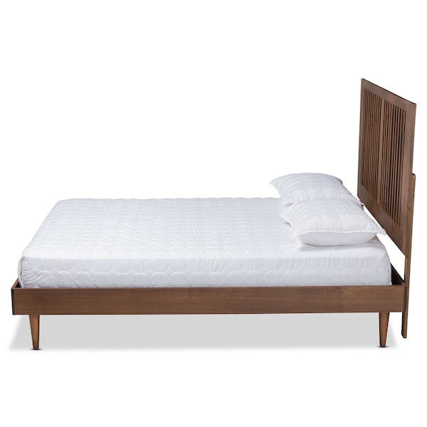 Baxton Studio Kioshi Mid-Century Modern Transitional Ash Walnut Finished Wood King Size Platform Bed - 180-11153-9816-ZORO