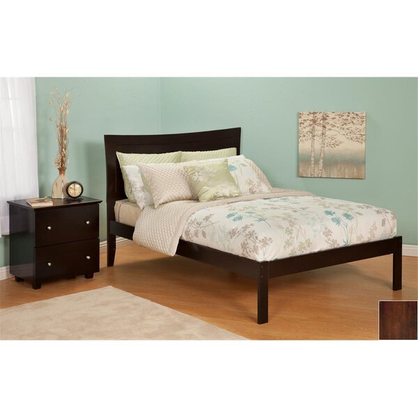 Atlantic Furniture Metro Twin Bed with Open Foot Rail in an Antique Walnut Finish - AR9021004