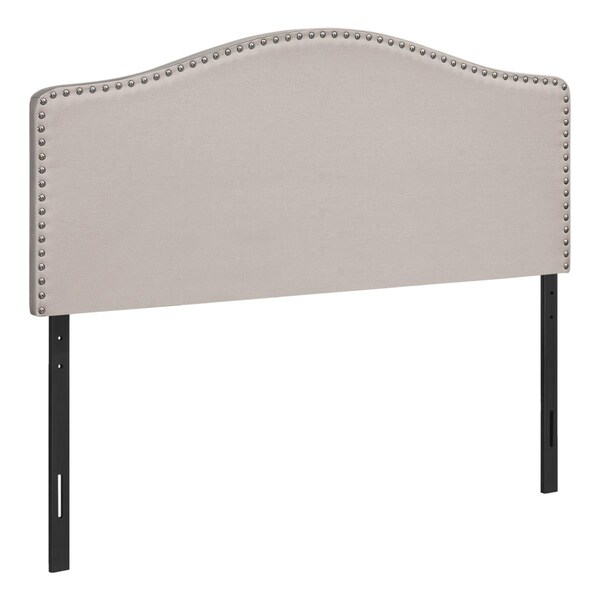 Daphnes Dinnette 57.25 x 3 x 50.5 in. Bed - Beige Linen Headboard Only - Full Size - DA3602513
