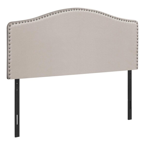 Daphnes Dinnette 63 x 3 x 50.5 in. Bed - Beige Linen Headboard Only - Queen Size - DA3598938