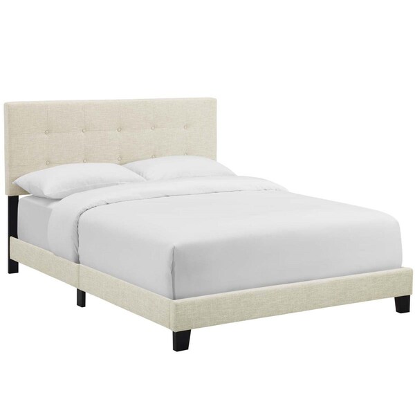 Modway Furniture Amira Queen Upholstered Fabric Bed - Beige, 45.5 x 64.5 x 85.5 in. - MOD-6001-BEI