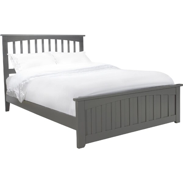 Atlantic Furniture Mission Full Traditional Bed with Matching Foot Board - Grey - AR8736039