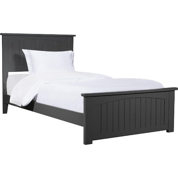 Atlantic Furniture Nantucket Twin Traditional Bed with Matching Foot Board - Grey - AR8226039