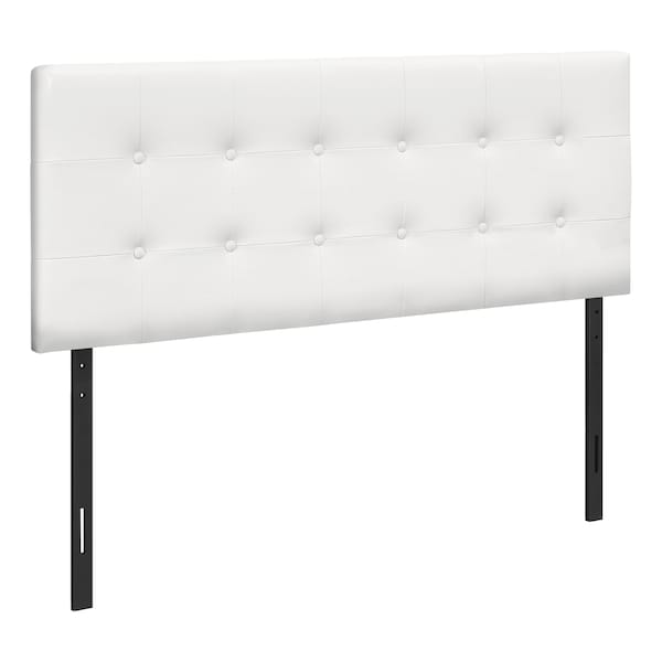 Monarch Specialties Bed, Headboard Only, Full Size, Bedroom, Upholstered, Pu Leather Look, White, Transitional - I 6002F