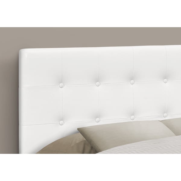 Monarch Specialties Bed, Headboard Only, Full Size, Bedroom, Upholstered, Pu Leather Look, White, Transitional - I 6002F