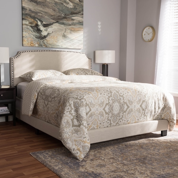Baxton Studio Odette Modern Light Beige Upholstered Full Size Bed - 146-8245