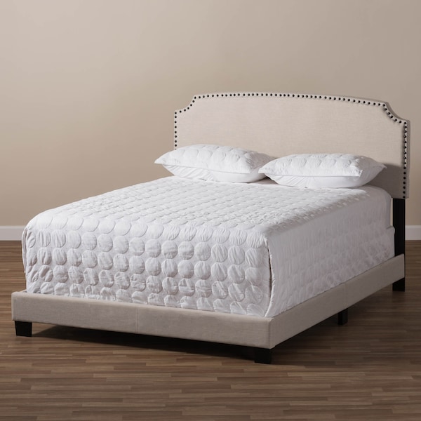 Baxton Studio Odette Modern Light Beige Upholstered Full Size Bed - 146-8245