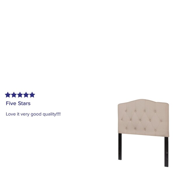 Flash Furniture Cambridge Headboard, Twin Size, Beige Fbrc - HG-HB1708-T-B-GG