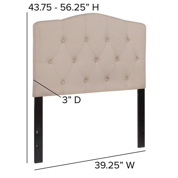 Flash Furniture Cambridge Headboard, Twin Size, Beige Fbrc - HG-HB1708-T-B-GG