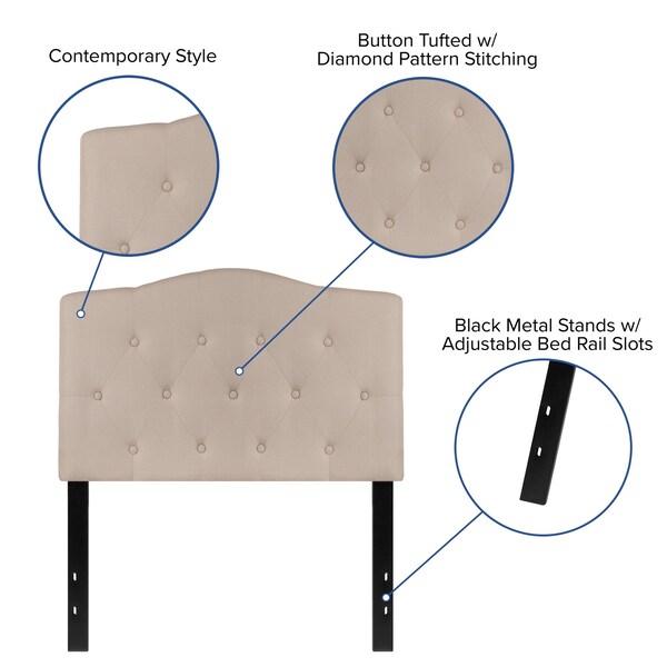 Flash Furniture Cambridge Headboard, Twin Size, Beige Fbrc - HG-HB1708-T-B-GG
