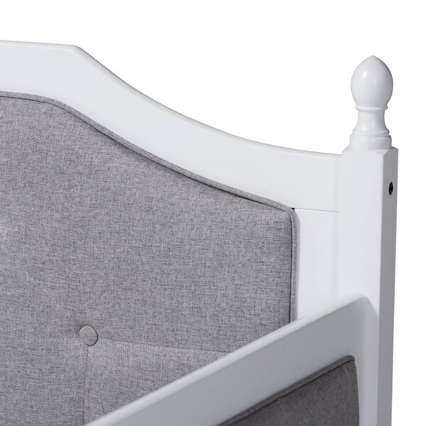 Baxton Studio Mara Upholstered White Finished Wood Twin Size Daybed with Trundle - 157-9626