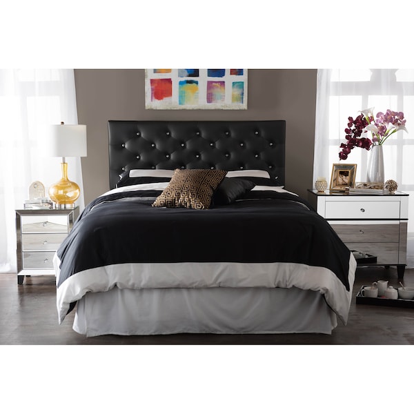 Baxton Studio Viviana Faux Leather Upholstered Button-tufted Queen Size Headboard - 120-6458