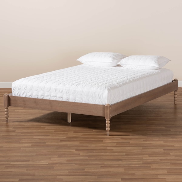 Baxton Studio Cielle Antique Oak Finished Wood Full Size Platform Bed Frame - 161-10187
