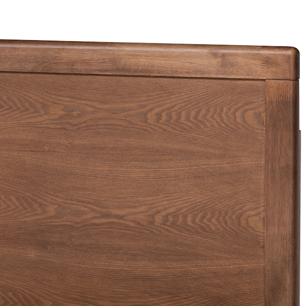 Baxton Studio Eloise Grey Upholstered and Ash Walnut Wood King Size Platform Bed - 164-9418-9421