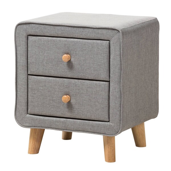 Baxton Studio Jonesy MidCentury Modern Transitional Grey Fabric Upholstered Full Size 3Piece Bedroom Set - 219-6702-7288-ZORO