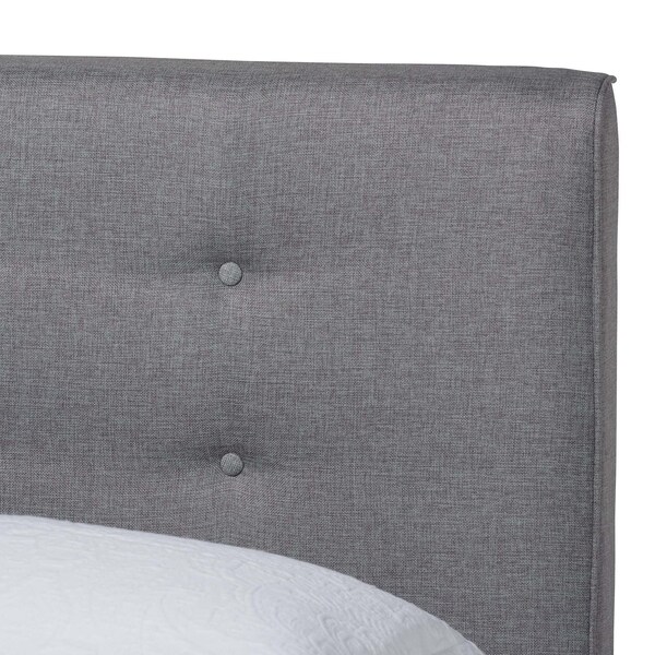 Baxton Studio Jonesy MidCentury Modern Transitional Grey Fabric Upholstered Full Size 3Piece Bedroom Set - 219-6702-7288-ZORO