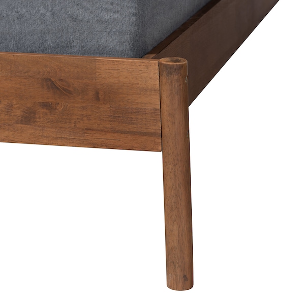 Baxton Studio Agatis MidCentury Modern Ash Walnut Finished Wood King Size Bed Frame - 223-12888-ZORO