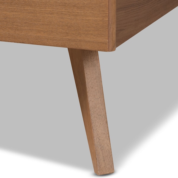 Baxton Studio Toru Mid-Century Modern Ash Walnut Finished Wood King Size Platform Bed - 180-11111-9409-ZORO