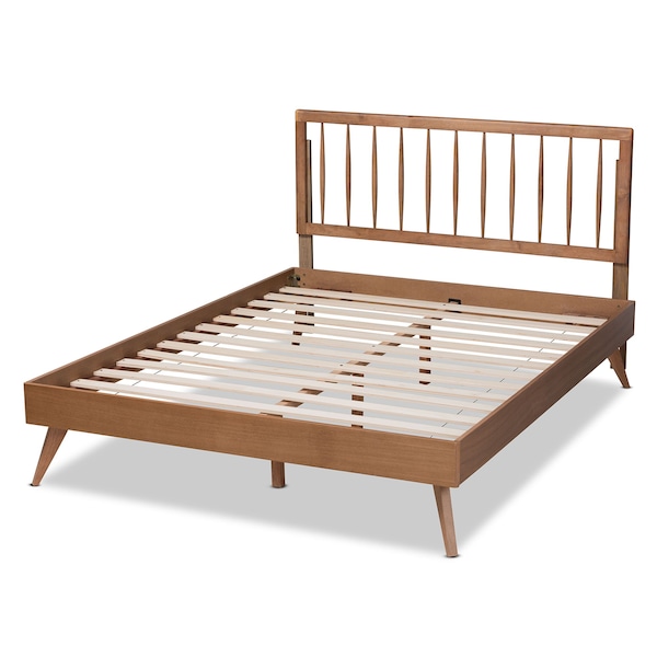 Baxton Studio Toru Mid-Century Modern Ash Walnut Finished Wood King Size Platform Bed - 180-11111-9409-ZORO