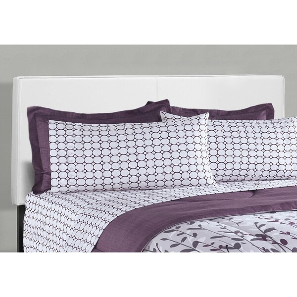 Homeroots 45.75 in. White Solid WoodMDF & Foam Queen Size Bed with Leather Look - 333281