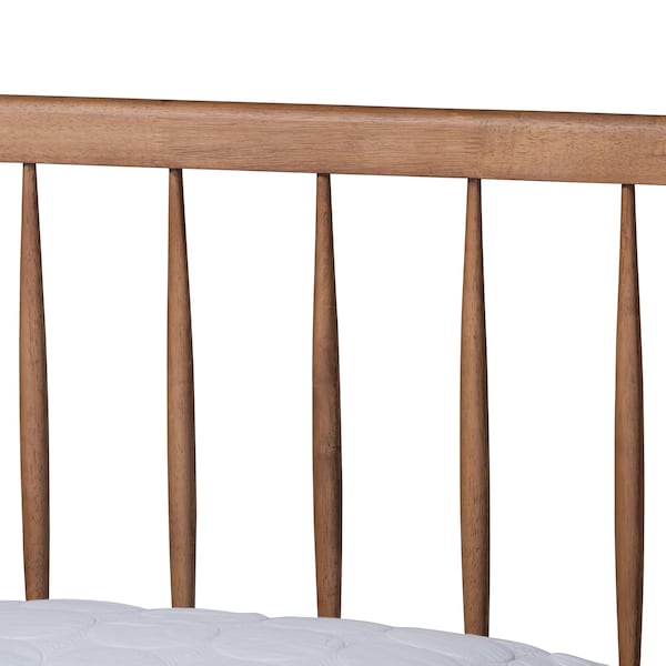 Baxton Studio Sora Mid-Century Modern Ash Walnut Finished Wood King Size Platform Bed - 180-11111-9816-ZORO