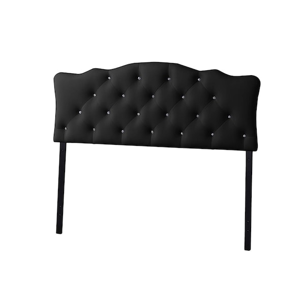 Baxton Studio Rita Full Size Black Faux Leather Upholstered Button-tufted Headboard - 118-6416