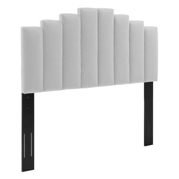 Modway Furniture Noelle Performance Velvet Headboard, Light Gray - Twin Size - MOD-6276-LGR