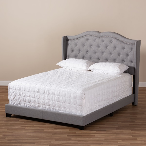 Baxton Studio Aden Modern Grey Upholstered King Size Bed - 149-8972