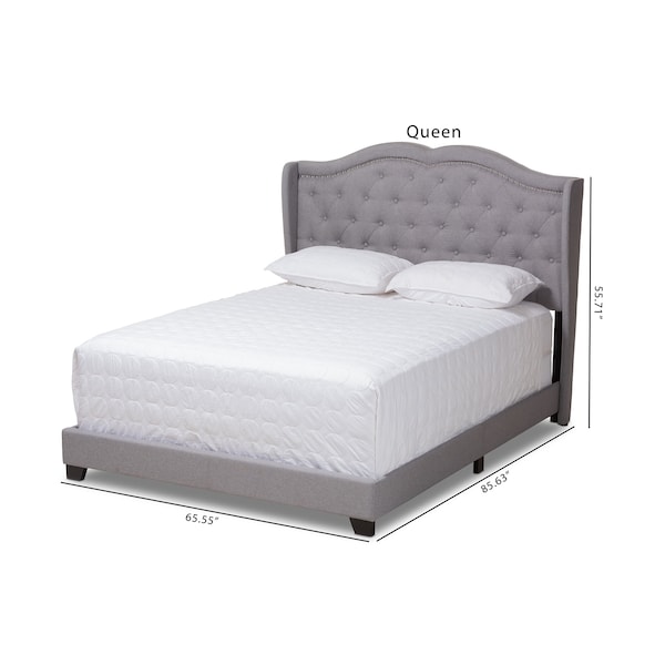 Baxton Studio Aden Modern Grey Upholstered King Size Bed - 149-8972