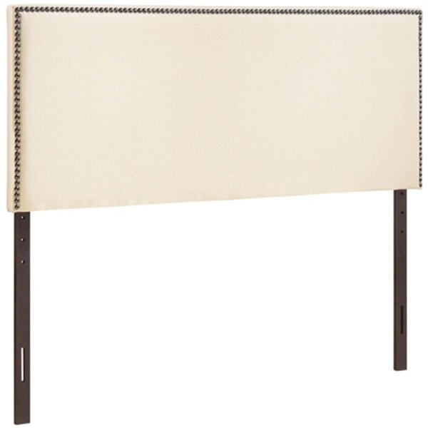 East End Imports Region King Nailhead Upholstered Headboard, Ivory - MOD-5216-IVO