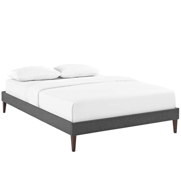 Modway Furniture 15.5 x 31.5 x 31.5 in. Tessie Queen Fabric Bed Frame with Squared Tapered Legs - Gray - MOD-5899-GRY