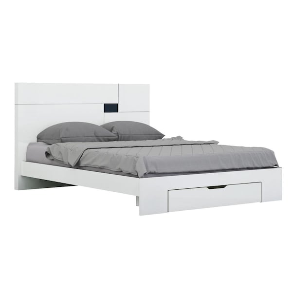 Gfancy Fixtures 60 x 80 x 43 in. Queen Modern White High Gloss Bedroom Set - 4 Piece - GF3093857