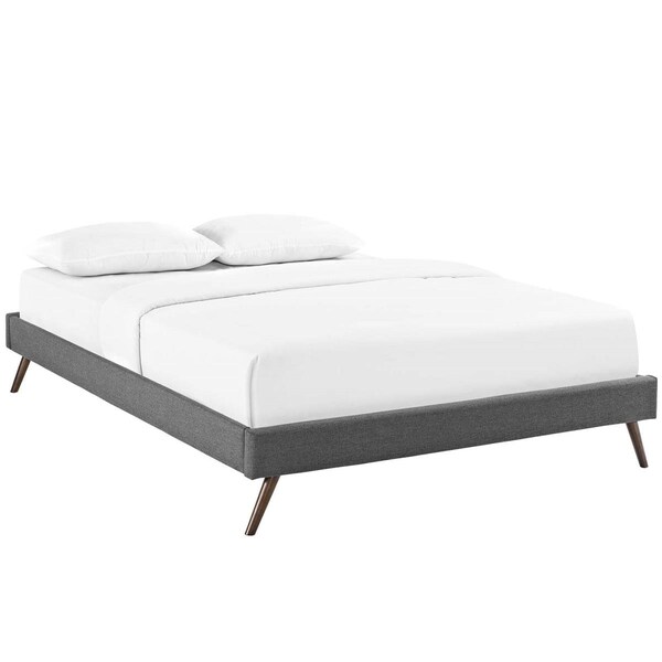 Modway Furniture Loryn Queen Fabric Bed Frame with Round Splayed Legs - Gray, 13 x 63.5 x 85.5 in. - MOD-5891-GRY