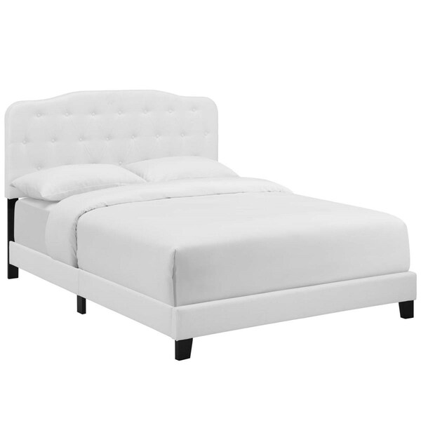 Modway Furniture Amelia Upholstered Fabric Bed, White - King Size - MOD-5841-WHI