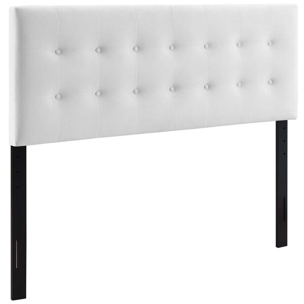 Modway Furniture Emily Biscuit Tufted Performance Velvet Headboard, White - Full Size - MOD-6115-WHI