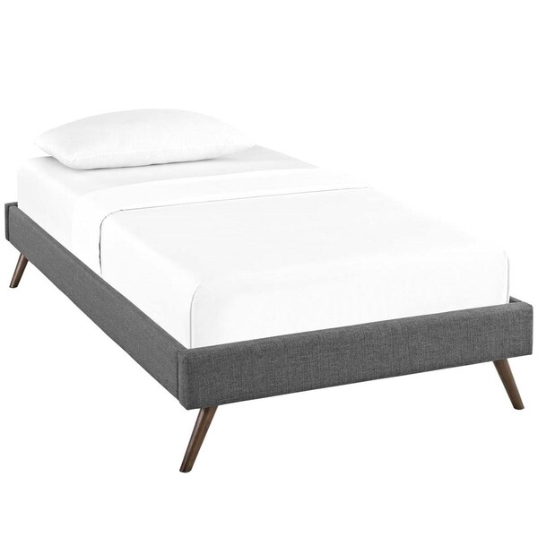 Modway Furniture Loryn Twin Fabric Bed Frame with Round Splayed Legs - Gray, 13 x 42.5 x 80.5 in. - MOD-5887-GRY