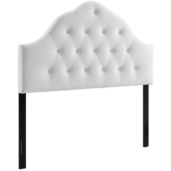 Modway Furniture Sovereign Full Size Diamond Tufted Performance Velvet Headboard, White - MOD-6123-WHI