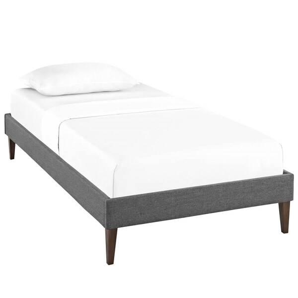 Modway Furniture 13 x 80.5 in. Tessie Twin Fabric Bed Frame with Squared Tapered Legs - Gray - MOD-5895-GRY
