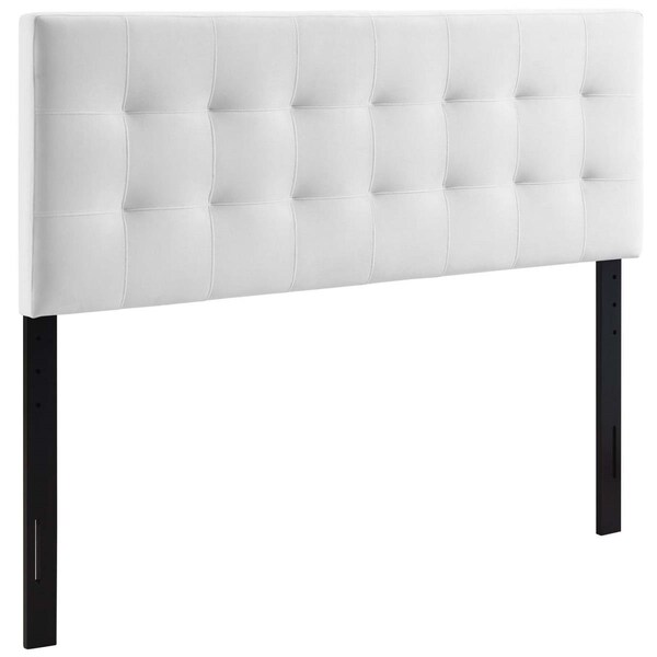 Modway Furniture 56 x 22.5 x 3.5 in. Lily Biscuit Tufted Full Performance Velvet Headboard, White - MOD-6119-WHI
