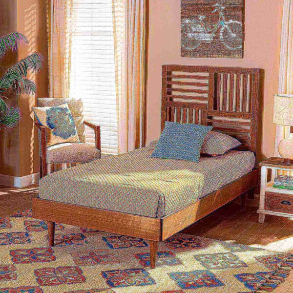Baxton Studio Romy Modern and Contemporary Walnut Brown Finished Wood Twin Size Platform Bed - 184-11142-11158-ZORO
