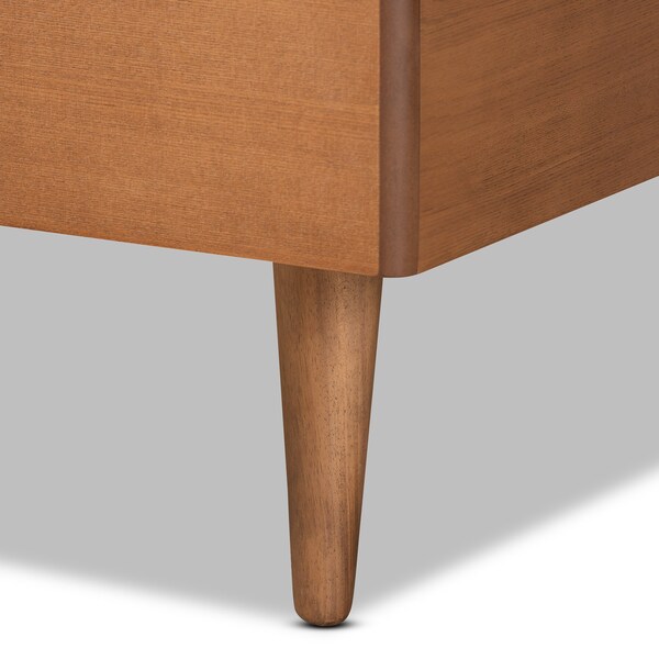 Baxton Studio Romy Modern and Contemporary Walnut Brown Finished Wood Twin Size Platform Bed - 184-11142-11158-ZORO