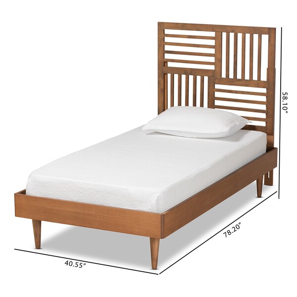 Baxton Studio Romy Modern and Contemporary Walnut Brown Finished Wood Twin Size Platform Bed - 184-11142-11158-ZORO
