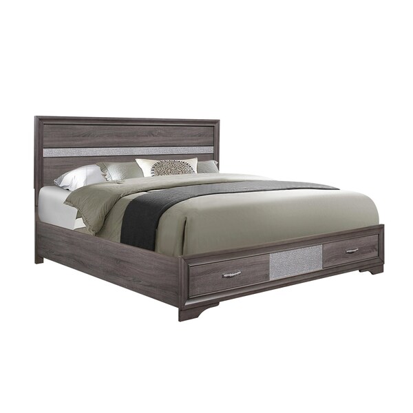 Global Furniture Usa Traditional Glam Melamine Seville Grey Full Bed - 3045