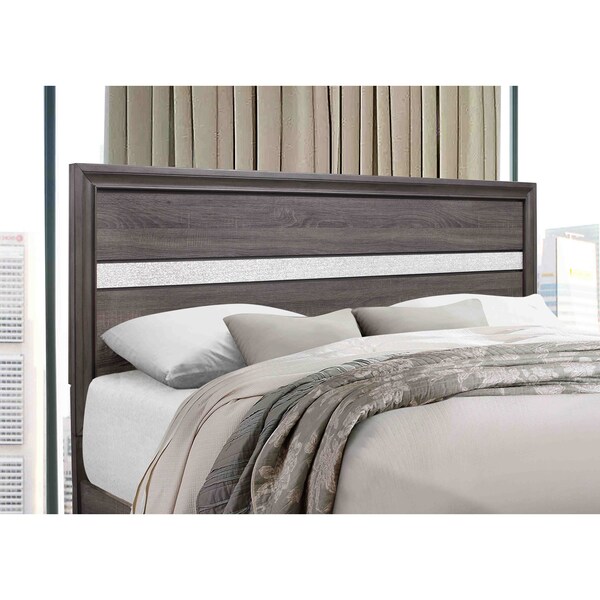 Global Furniture Usa Traditional Glam Melamine Seville Grey Full Bed - 3045