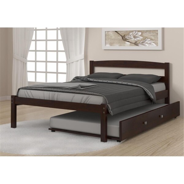 Pivot Direct Full Size Econo Bed with Twin Size Trundle Bed in Dark Cappuccino - PD_575FCP_503CP