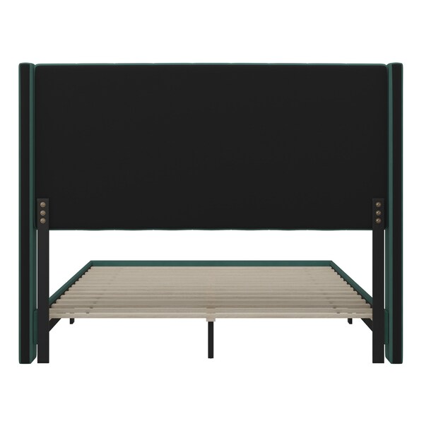 Flash Furniture Emerald Velvet Queen Platform Bed with Headboard - YK-1079-GR-Q-GG