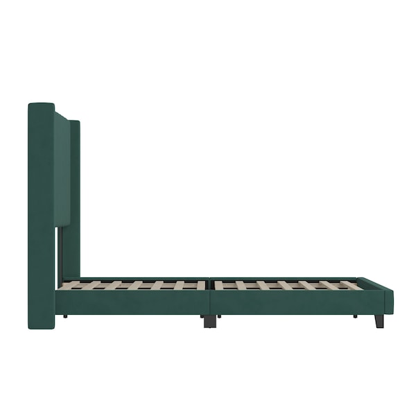 Flash Furniture Emerald Velvet Queen Platform Bed with Headboard - YK-1079-GR-Q-GG
