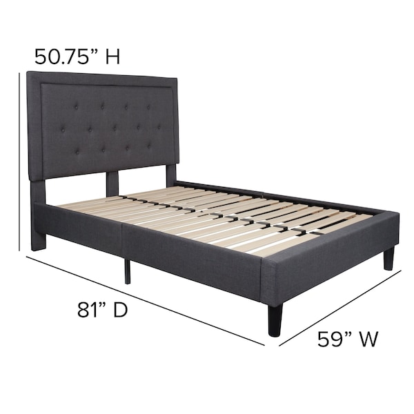 Flash Furniture Roxbury Full Platform Bed, Dark Gray - SL-BK5-F-DG-GG